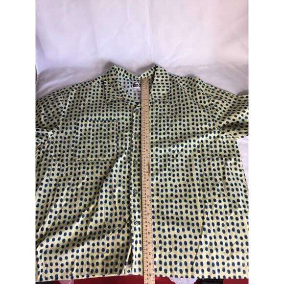 Target Brand Mens Summer Button down short Sleeve Shirt Sz. XL NWT Yellow/Green - Picture 8 of 11